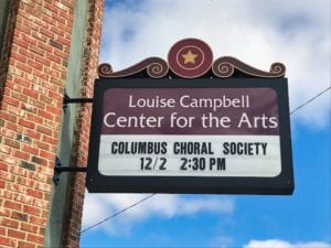 Louise Campbell Center for the Arts sign